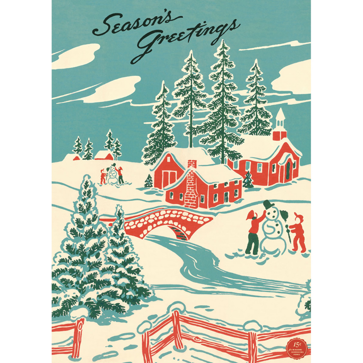 Cavallini Poster with a Retro Christmas Print