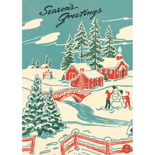 Cavallini Poster with a Retro Christmas Print