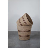 Hand-Woven Seagrass Baskets with Stripes