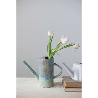 Stoneware Watering Can with Reactive Glaze