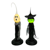 Flameless Halloween Candles on Wood Base