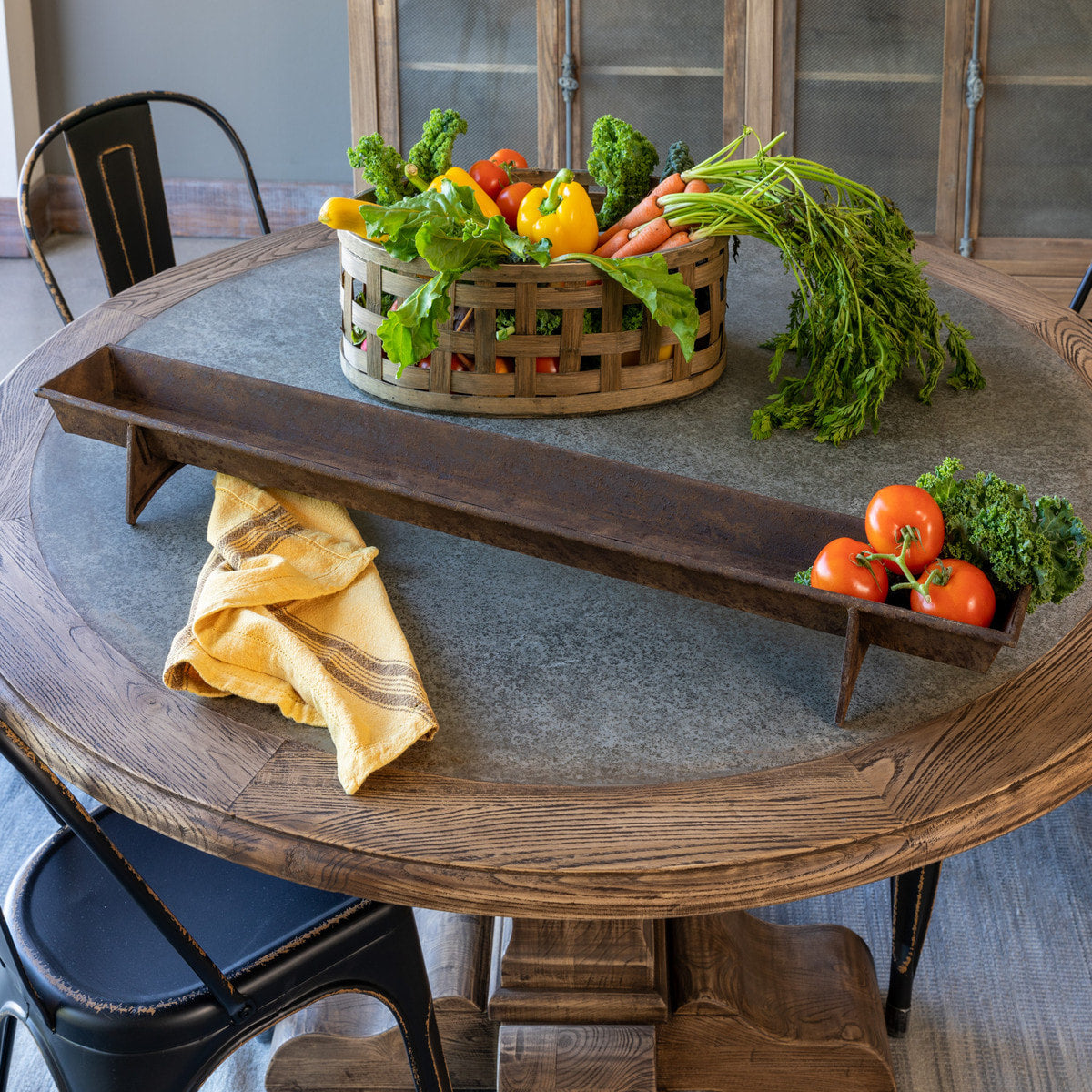 Rustic Chicken Feeder Centerpiece