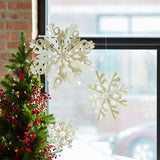 Collapsible Magnetic White Paper Snowflake Ornaments