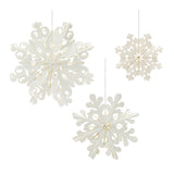 Collapsible Magnetic White Paper Snowflake Ornaments