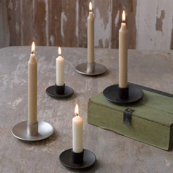 Simplicity Casted Metal Taper Candle Holders