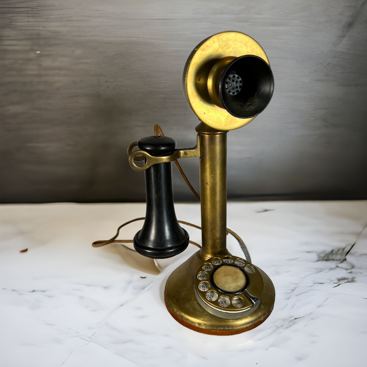 Vintage Brass Candlestick Telephone