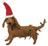 Felt Dachshund with Christmas Lights Critter