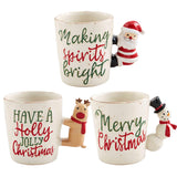 Christmas Figure Stoneware Handle Mugs