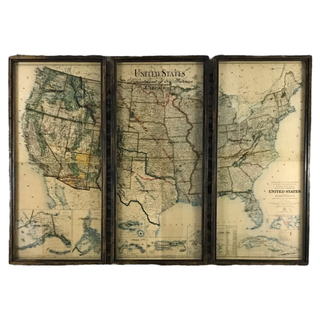 Vintage United States Map set in 3 pieces