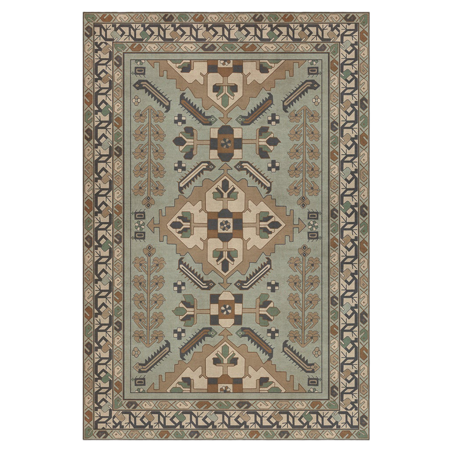 Persian Bazaar Hamadan Sadiqs Vinyl Rug - Thumbnail 2