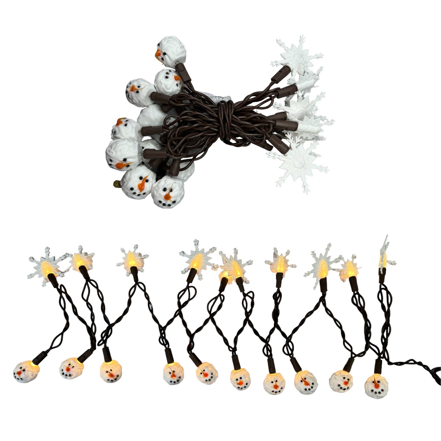 Snowman and Snowflake Pop-On String of Lights - Thumbnail 2