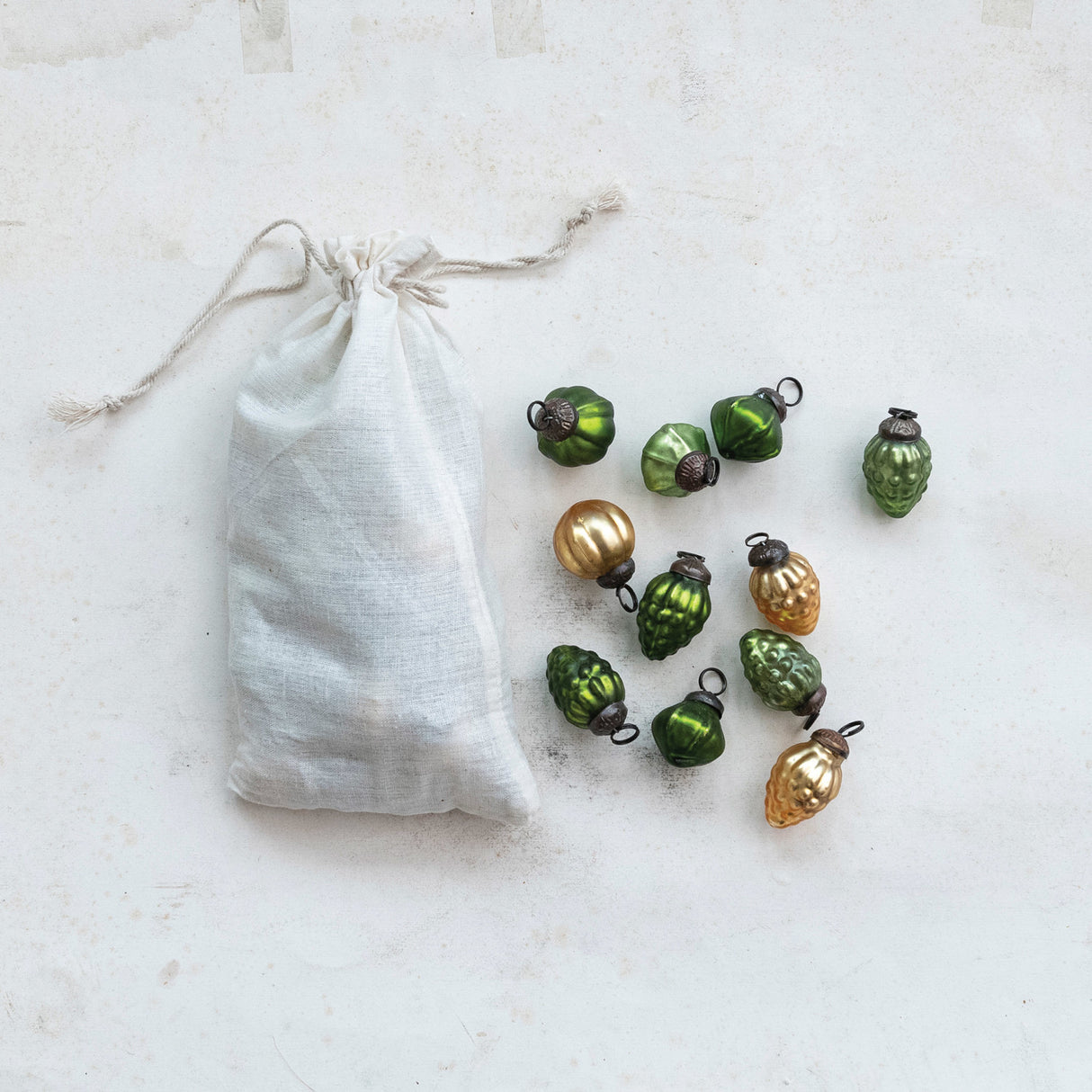 pinecone shaped mercury glass ornaments