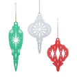 Oversized retro metal Christmas ornament in 3 styles