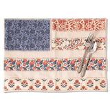 patchwork american flag placemat patriotic floral fabric table setting