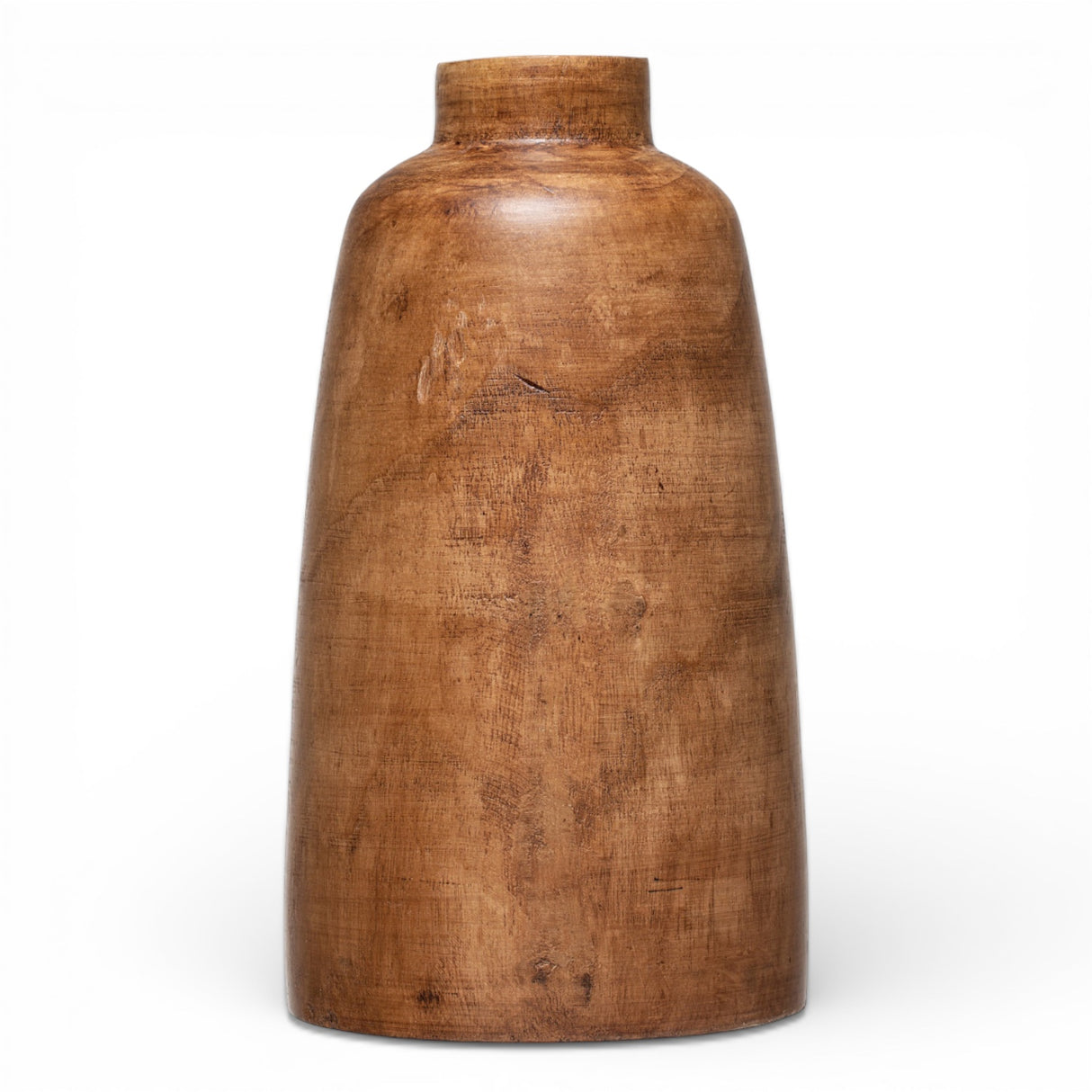 14 inch paulownia wood decorative vase walnut finish rustic home decor