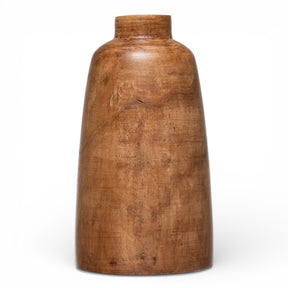 14 inch paulownia wood decorative vase walnut finish rustic home decor