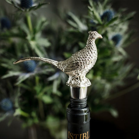 Cast Aluminum Pheasant Wine Bottle Stopper
