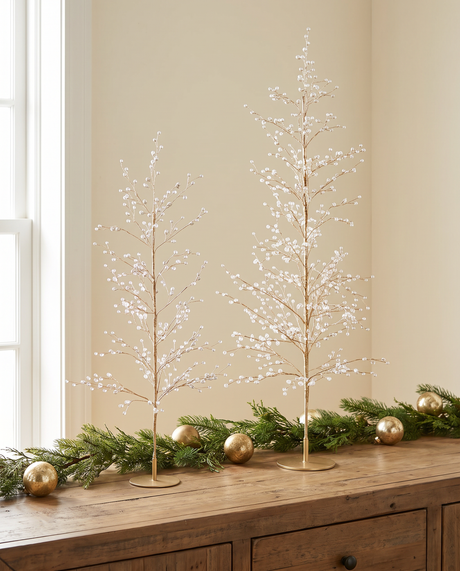 Gold Jeweled Metal Wire Tree