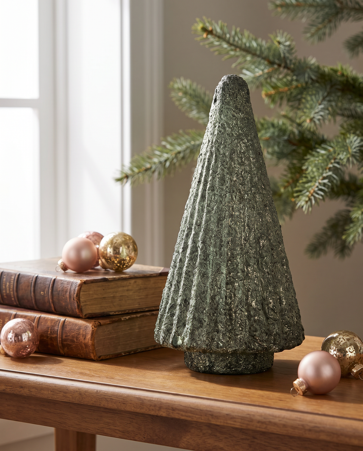 Green Foiled Fluted Glass Tree