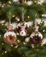 Handmade Wool Felt Mouse on Doughnut Ornament