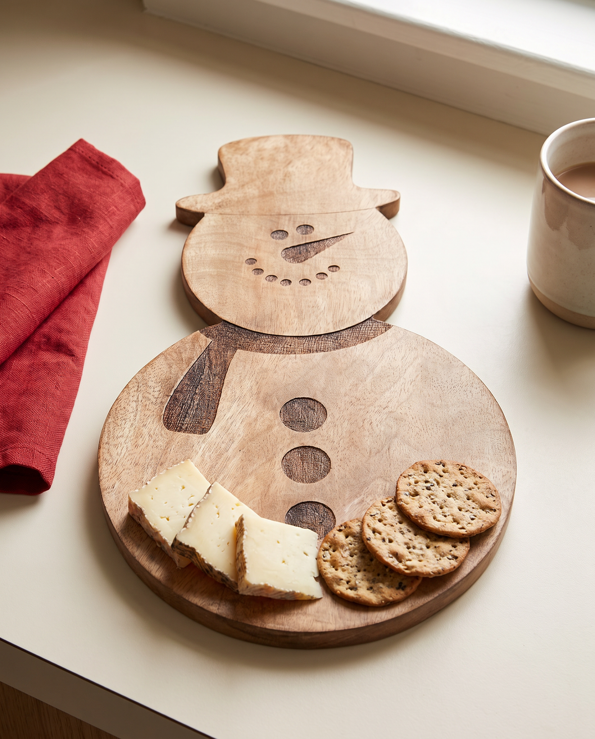 Snowman Mango Wood Serving Board