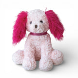 pink and fuchsia plush dog stuffed toy