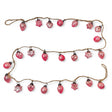 72-inch pink mercury glass ornament garland with star, heart, and round shapes on jute cord