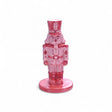 Pink and red stoneware nutcracker taper candle holder with sugared finish