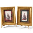 Gold 5 x 7 Christmas photo frames with red and green plaid mats Ralph Lauren 