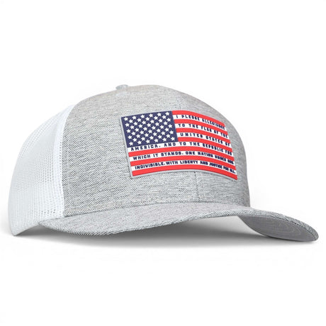 pledge allegiance american flag trucker hat gray snapback