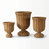 poly weave urn planter outdoor wicker style planter porch patio planter