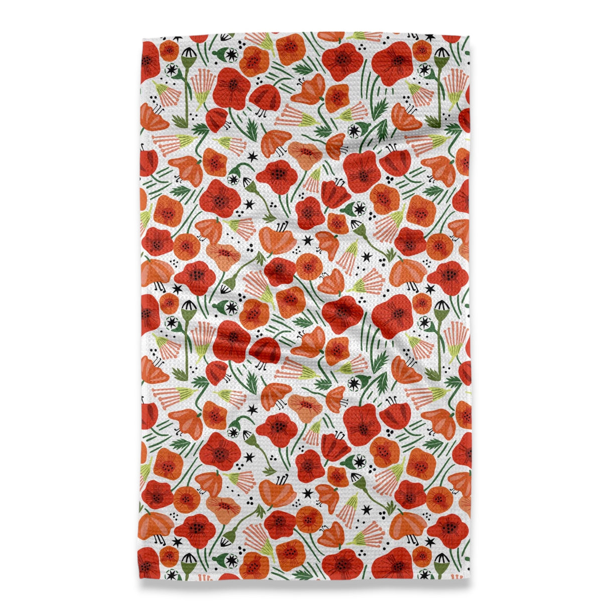 Poppy Power Floral Geometry Tea Towel