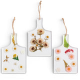 pressed flower resin charcuterie serving board botanical paddle decor