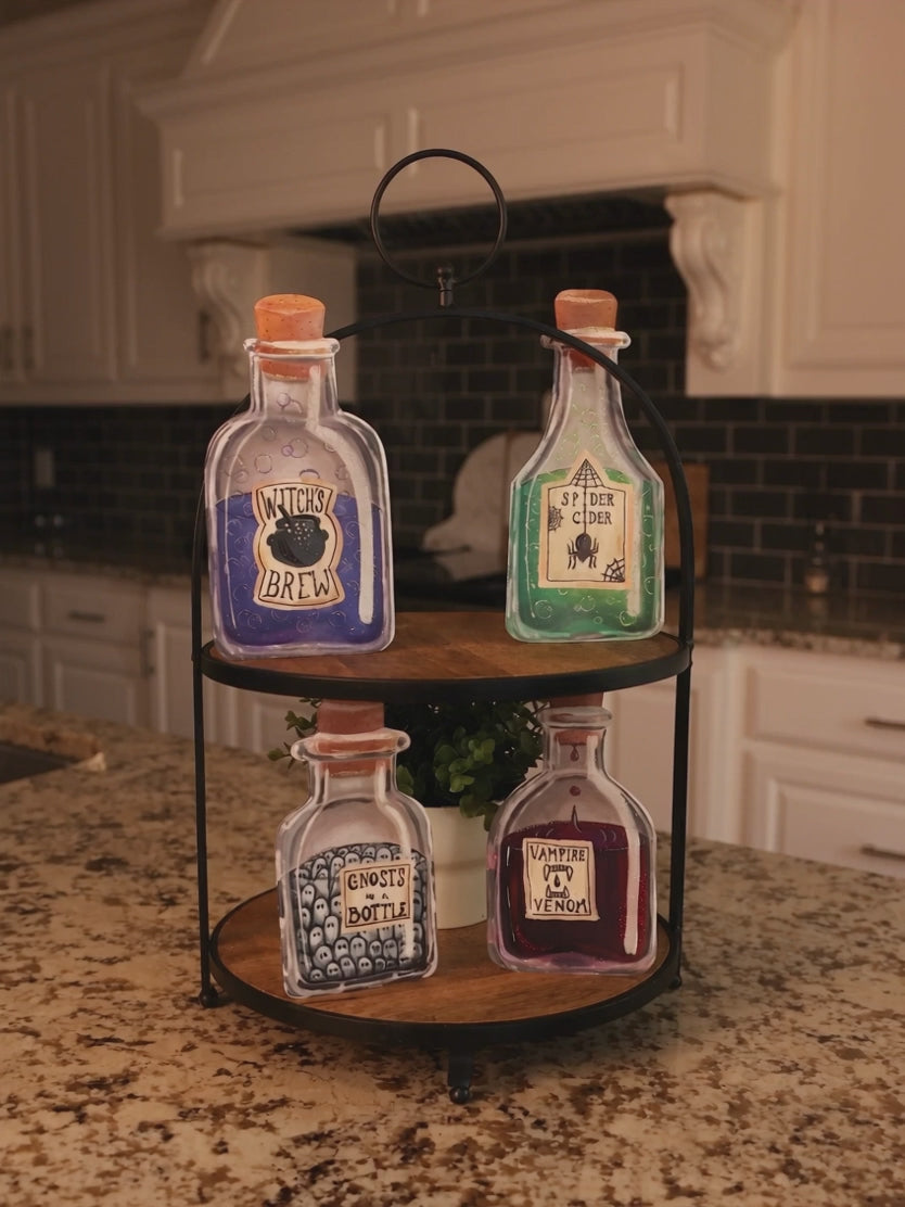 Halloween Potion Bottle Metal Stake Sign