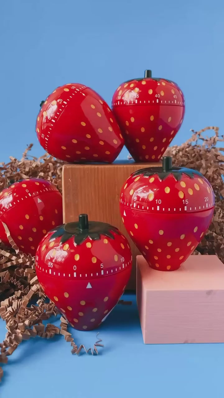 Plastic Strawberry Shaped 1 Hour Twist Timer