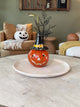 Recycled Metal Orange Pumpkin with Witch Hat