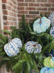 Blue & White Pumpkin Metal Stake Sign