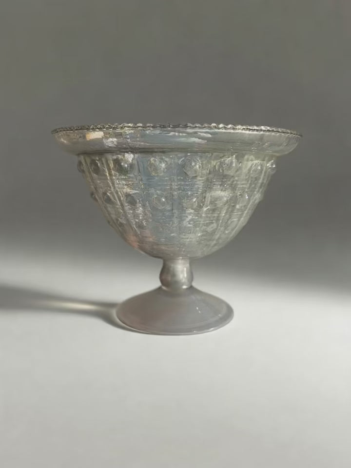 Embossed Mercury Glass Footed Bowl | 2 Sizes