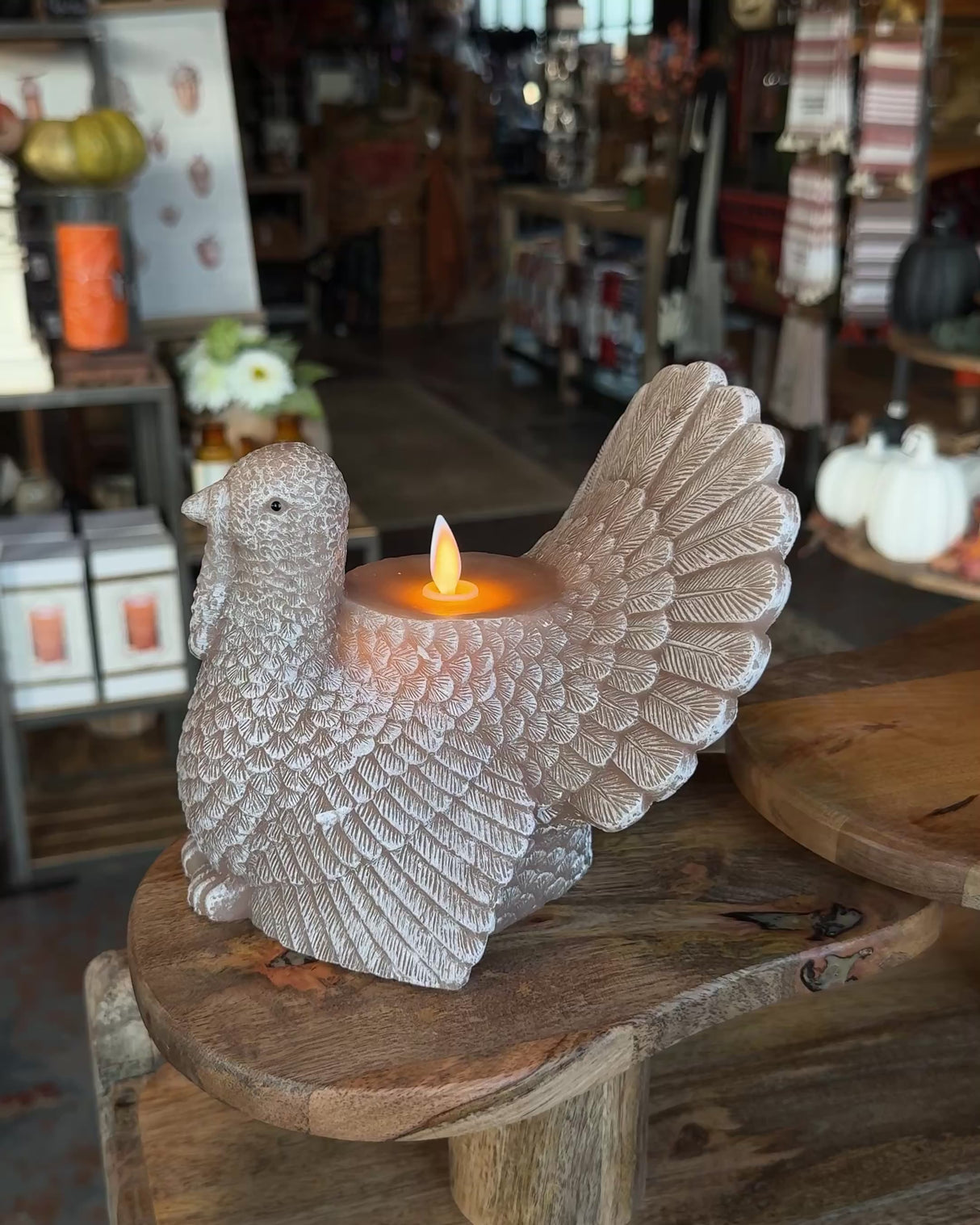 Turkey Shaped Moving Flame LED Wax Candle