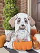 Large Ghost Puppy with Trick-or-Treat Basket Metal Stake Sign