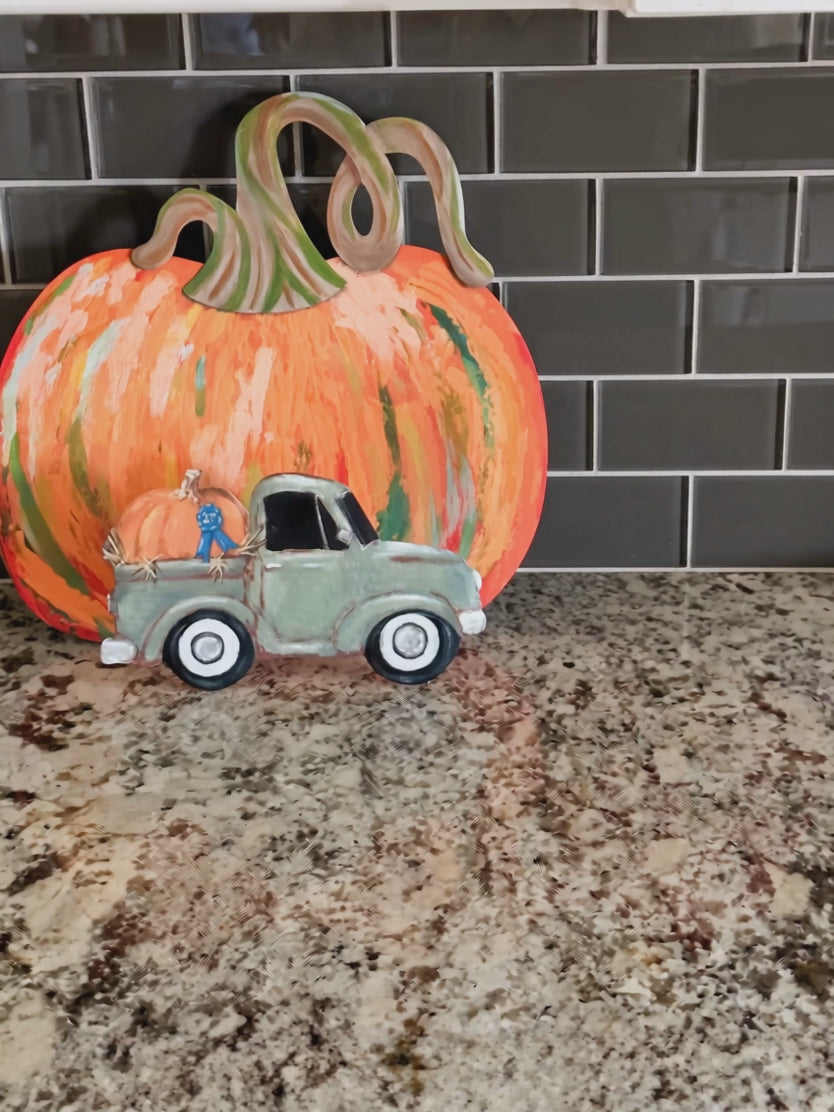 Orange Artful Metal Pumpkin