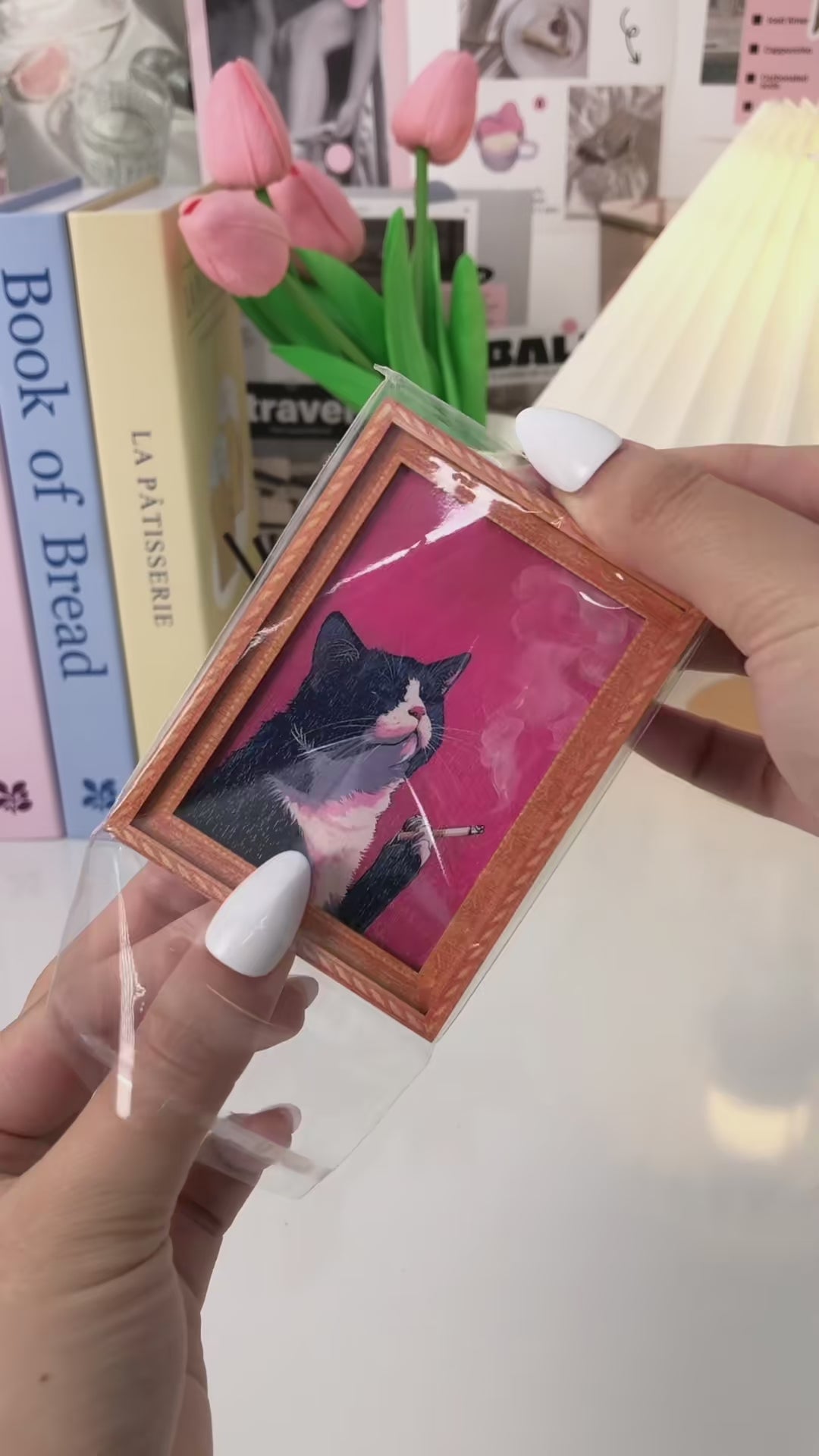 Smoking Cigarette Cat Fridge Magnet