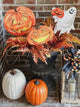 Orange Jack-O-Lantern Pumpkin Metal Sign
