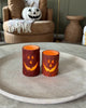 Orange Jack O'Lantern Flameless LED Wax Pillar Candles