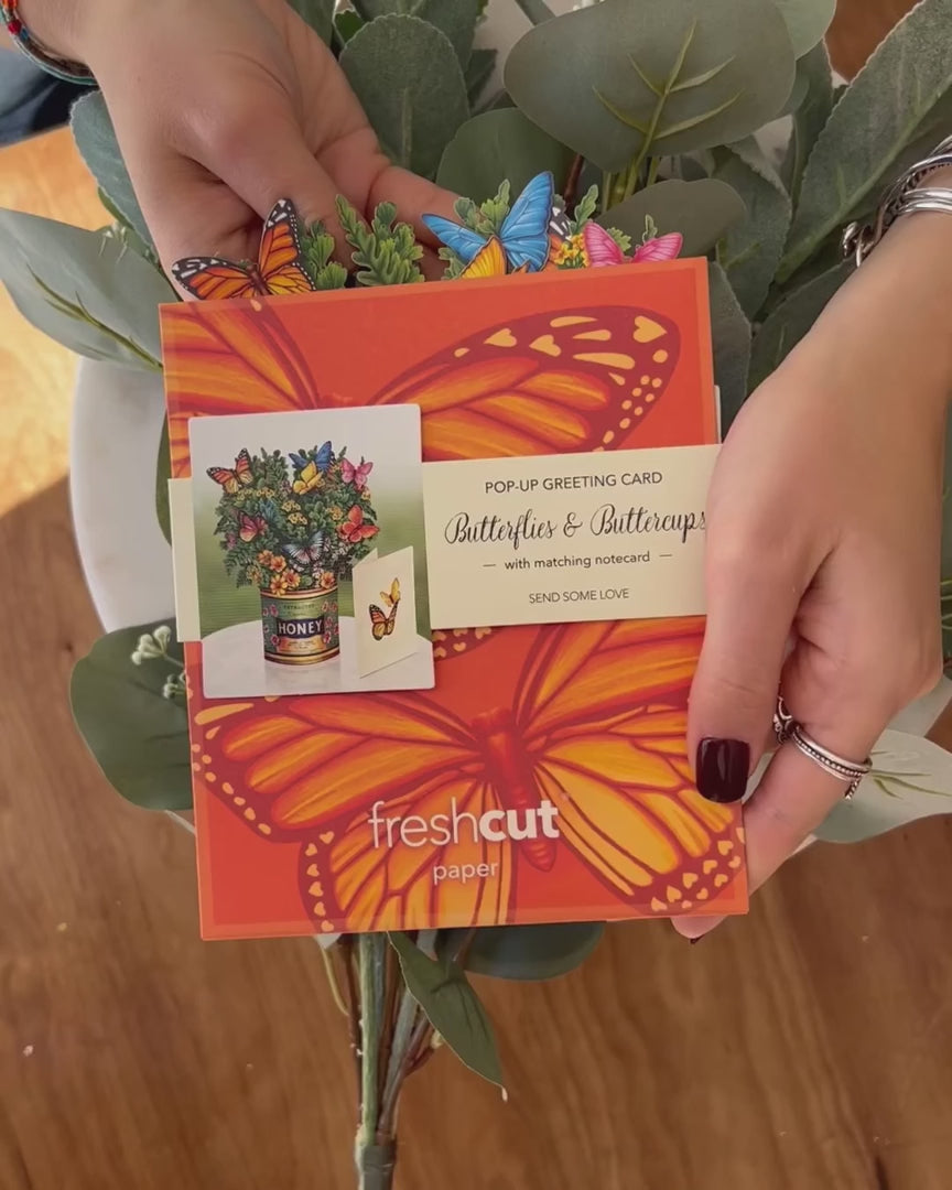 Mini Butterflies & Buttercups Pop-Up Card | FreshCut Paper