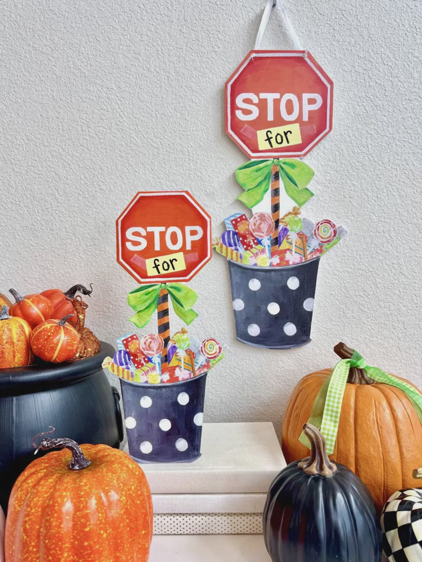 Stop For Candy PVC Door Hanger