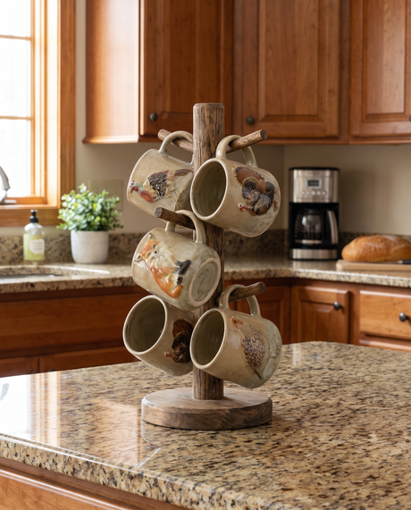 Hand-Painted Fall Animal Ceramic Coffee Mug