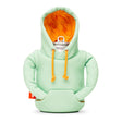 Puffin Drinkwear Hoodie can cooler in Seafoam with orange hood lining and insulated sleeve for 12 oz cans and 16 oz tall cans.