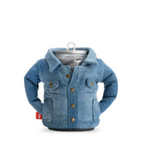 Puffin Drinkwear The Denim insulated can cooler styled like a classic blue jean jacket for standard 12 oz. beverage cans.