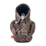 Puffin x Realtree camouflage hoodie insulated can cooler for 12 oz cans and 16 oz tall cans.